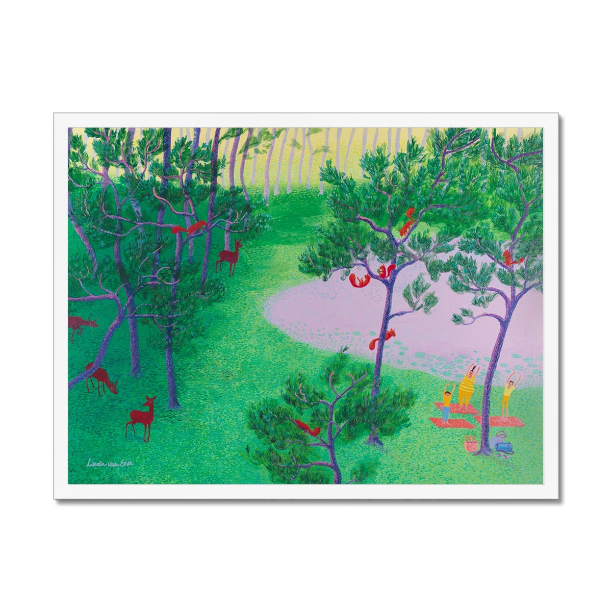 Yogamorgen ingelijste print